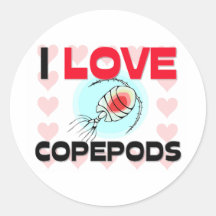 Amo Copepods Pegatinas Redondas