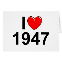 Amo (corazón) 1947 felicitaciones