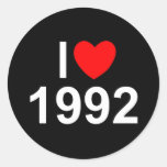 Amo (corazón) 1992 pegatina redonda