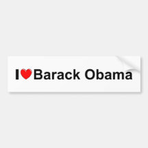 Amo (corazón) a Barack Obama Etiqueta De Parachoque