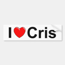 Amo (corazón) a Cris Pegatina De Parachoque