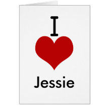 Amo (corazón) a Jessie Tarjetas