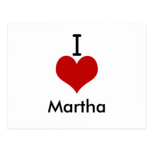 Amo (corazón) a Martha Tarjetas Postales