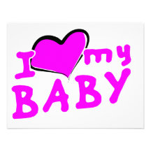¡Amo (corazón) a mi bebé! (chica) Comunicado Personalizado