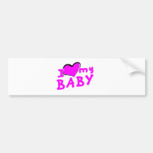 ¡Amo (corazón) a mi bebé! (chica) Etiqueta De Parachoque