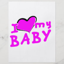 ¡Amo (corazón) a mi bebé! (chica) Tarjetones