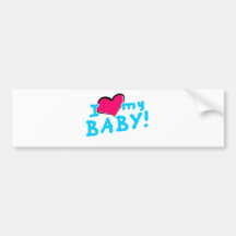 Amo (corazón) a mi bebé pegatina de parachoque