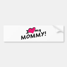 ¡Amo (corazón) a mi mamá! Pegatina De Parachoque