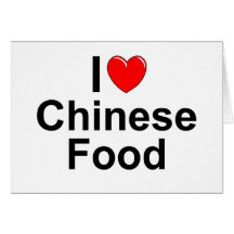 Amo (corazón) la comida china felicitación