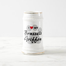 Amo (corazón) mi Bruselas Griffon Tazas De Café