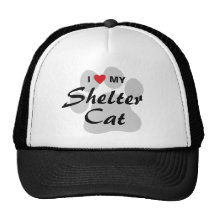 Amo (corazón) mi gato del refugio gorros  
