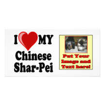Amo (corazón) mi perro chino de Shar-Pei Tarjeta Personal