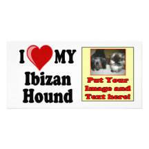 Amo (corazón) mi perro de caza de Ibizan Plantilla Para Tarjeta De Foto