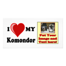 Amo (corazón) mi perro de Komondor Tarjetas Personales
