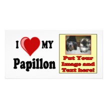 Amo (corazón) mi perro de Papillon Tarjetas Personales