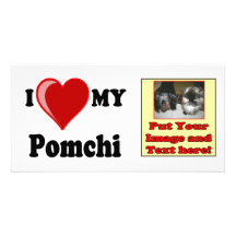 Amo (corazón) mi perro de Pomchi Tarjeta Fotográfica Personalizada
