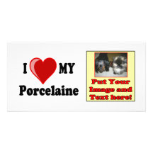 Amo (corazón) mi perro de Porcelaine Tarjetas Personales
