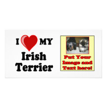 Amo (corazón) mi perro de Terrier irlandés Tarjeta Fotografica Personalizada