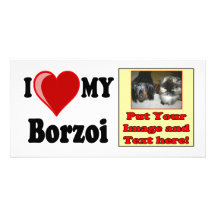 Amo (corazón) mi perro del Borzoi Tarjeta Personal