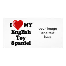 Amo (corazón) mi perro del perro de aguas de jugue tarjeta fotográfica personalizada