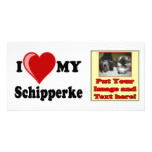 Amo (corazón) mi perro del Schipperke Tarjetas Personales Con Fotos