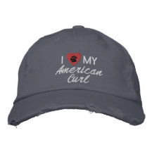 Amo (corazón) mi rizo americano gorro bordado