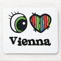 Amo (corazón) Viena Alfombrillas De Ratones
