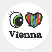 Amo (corazón) Viena Pegatina
