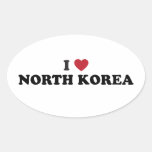 Amo Corea del Norte Colcomanias Óval