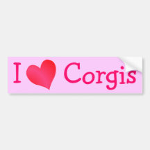 Amo Corgis Pegatina De Parachoque