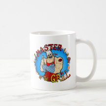 Amo de la parrilla tazas de café