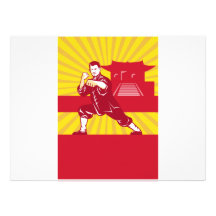 Amo de los artes marciales de Shaolin Kung Fu retr Comunicado