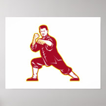 Amo de los artes marciales de Shaolin Kung Fu retr Impresiones