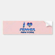 Amo Denver, Nueva York Etiqueta De Parachoque
