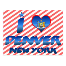 Amo Denver, Nueva York Tarjeta Postal