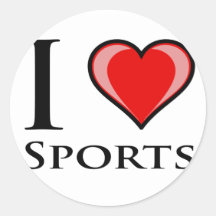 Amo deportes pegatina redonda