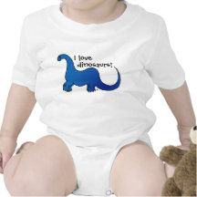 Amo dinosaurios trajes de bebé