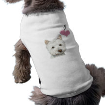 Amo diseño del arte del perro de Westie Camisa De Perrito