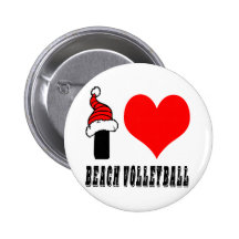 Amo diseño del voleibol de playa pin