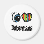 Amo Dobermans (del corazón) Imán Para Frigorífico