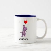 Amo dragones taza de café