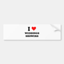 Amo duchas de los bodas etiqueta de parachoque