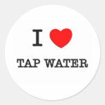 Amo el AGUA DEL GRIFO (la comida) Pegatinas Redondas