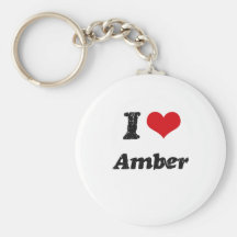 Amo el ámbar llavero personalizado