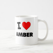 Amo el ámbar taza de café