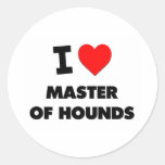 Amo el amo de perros etiqueta redonda