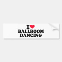 Amo el baile de salón de baile pegatina de parachoque