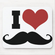 Amo el bigote alfombrillas de raton