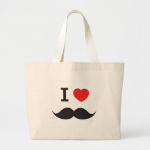Amo el bigote bolsa de mano