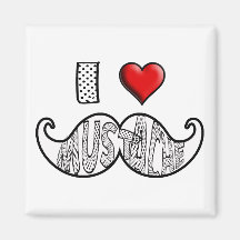 Amo el bigote iman de frigorífico